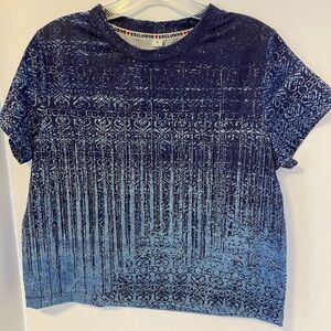 Exclusive Women’s Crop Top, Size S, Blue, Short Sleeves, Casual